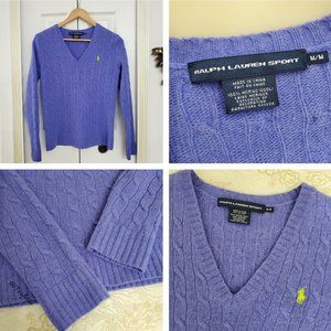 Ralph Lauren Sport V-Neck Women's Cable Knit Sweater